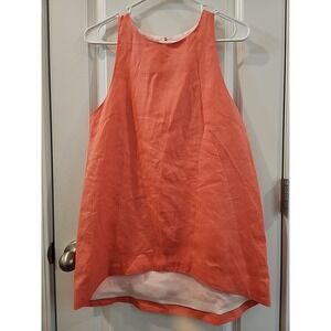 ISLAND COMPANY Women's Peach Sleeveless 100% Linen Sleeveless Size Small